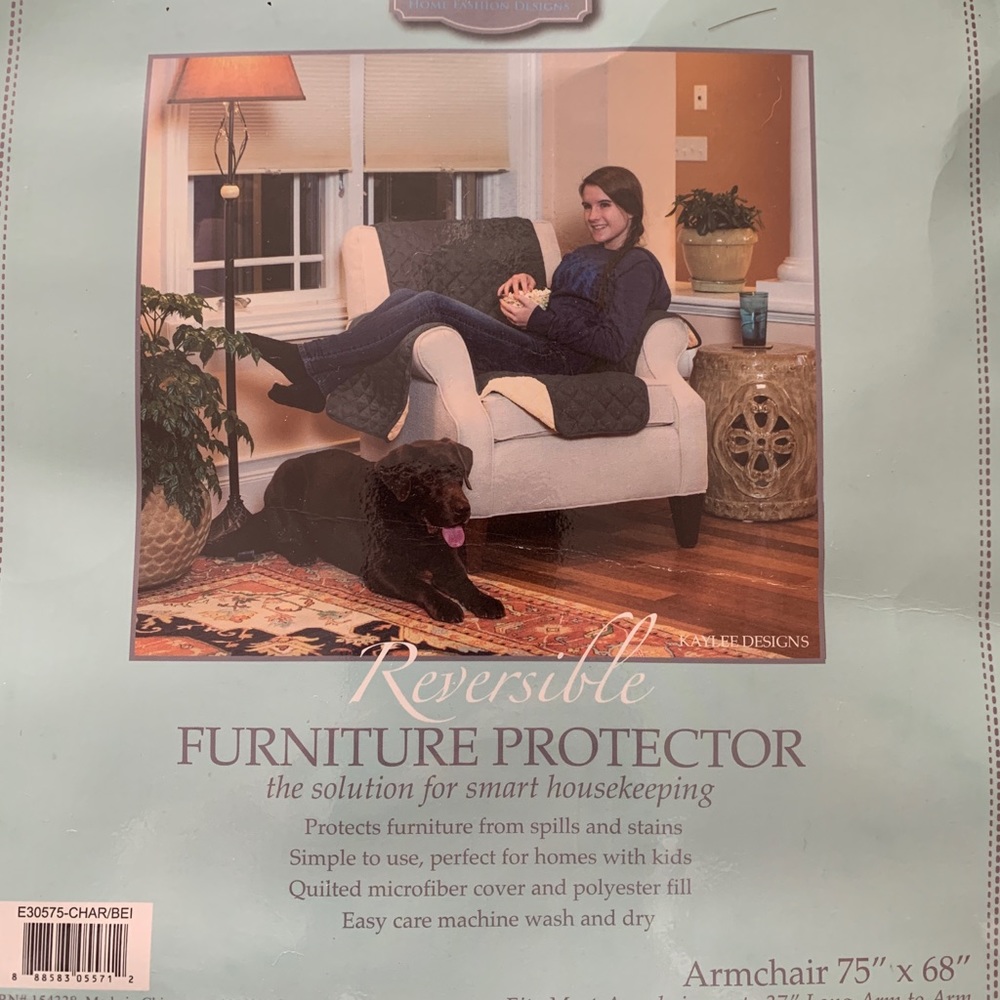 Reversible Grey/Cream Armchair Covers